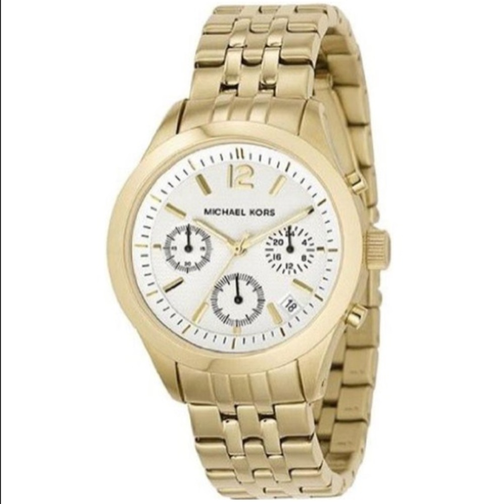 Michael Kors MK5192 Gold Tone Stainless Steel White Dial Chronograph Watch
